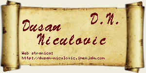 Dušan Niculović vizit kartica